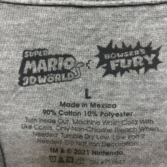 Super Mario Bros Furry Peach Toad Mario Luigi Nintendo Tee Large - Picture 4 of 5